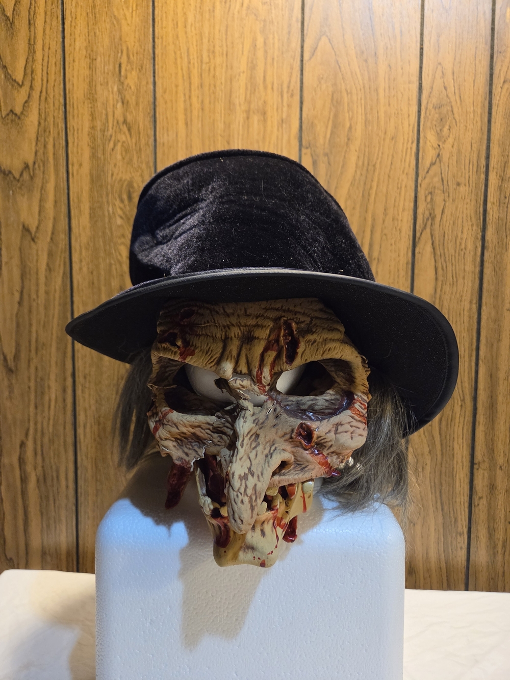 Vintage 2007 Zagone Studios Halloween Mask Hat & Hair Demon Witch Monster